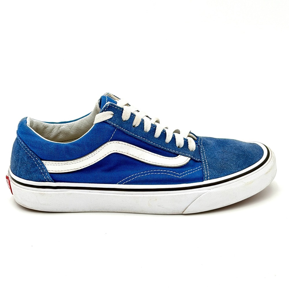 Vans Old Skool Blue Canvas Suede Low Top Skate Shoes Mens 6.5 Womens 8 751505